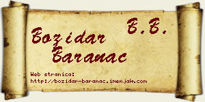 Božidar Baranac vizit kartica